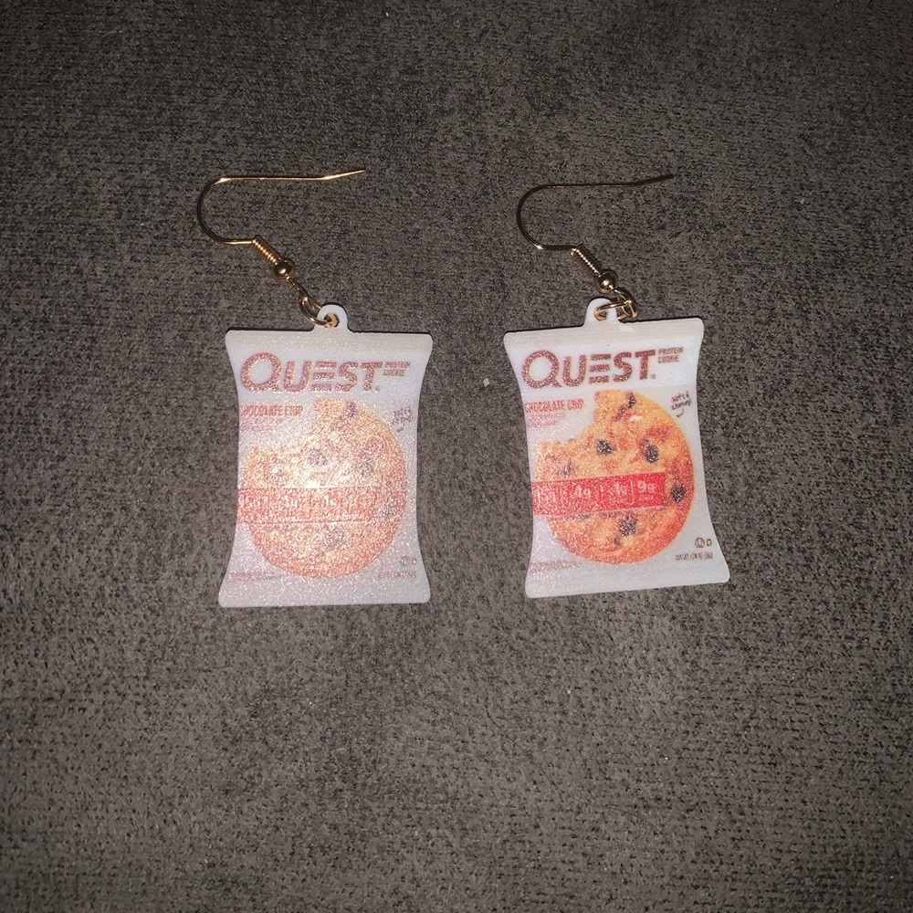 Quest Protein Cookie Chocolate Chips Cookies Snacks Products Earrings -30